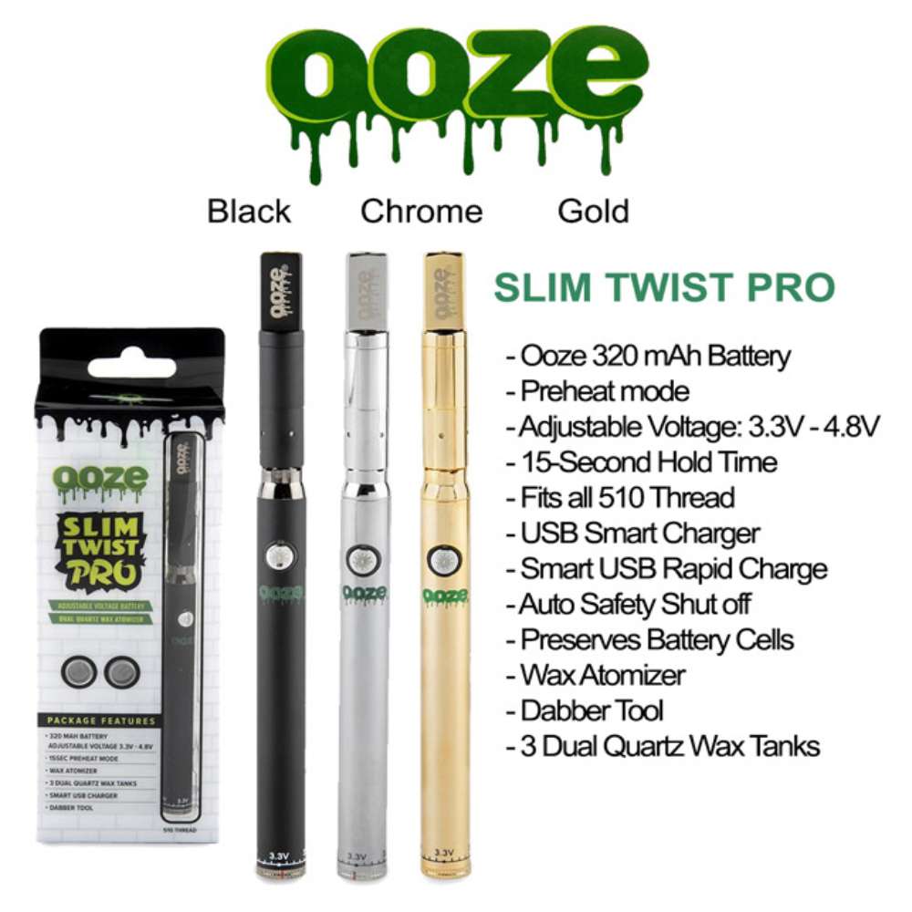 Ooze Slim Twist 510 Thread Vape Pen Battery