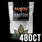 OPMS KRATOM SILVER GREEN VEIN MALAY 288 GM, 480 CAPS IN A BAG