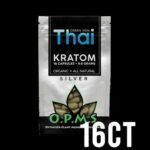 OPMS KRATOM SILVER GREEN VEIN THAI 9.6 GM, 16 CAPS IN A BAG