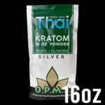 OPMS KRATOM SILVER GREEN VEIN THAI POWDER 16 Oz POWDER IN A BAG
