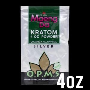 OPMS KRATOM SILVER RED VEIN MAENG DA POWDER 4 Oz POWDER IN A BAG