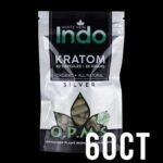 OPMS KRATOM SILVER WHITE VEIN INDO 36 GM, 60 CAPS IN A BAG