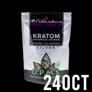 OPMS KRATOM SILVER RED VEIN SUMATRA 144 GM, 240 CAPS IN A BAG
