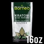 OPMS KRATOM SILVER SUPER GREEN BORNEO POWDER 16 Oz POWDER IN A BAG