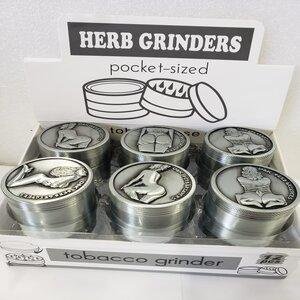 DK5081-4 - 4 PART 50 MM ETCHED LEAF LOGO GRINDER