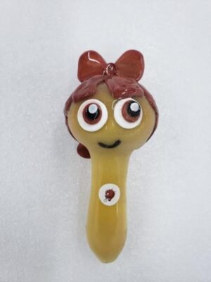 HANDMADE GLASS - POWER PUFF BROWN